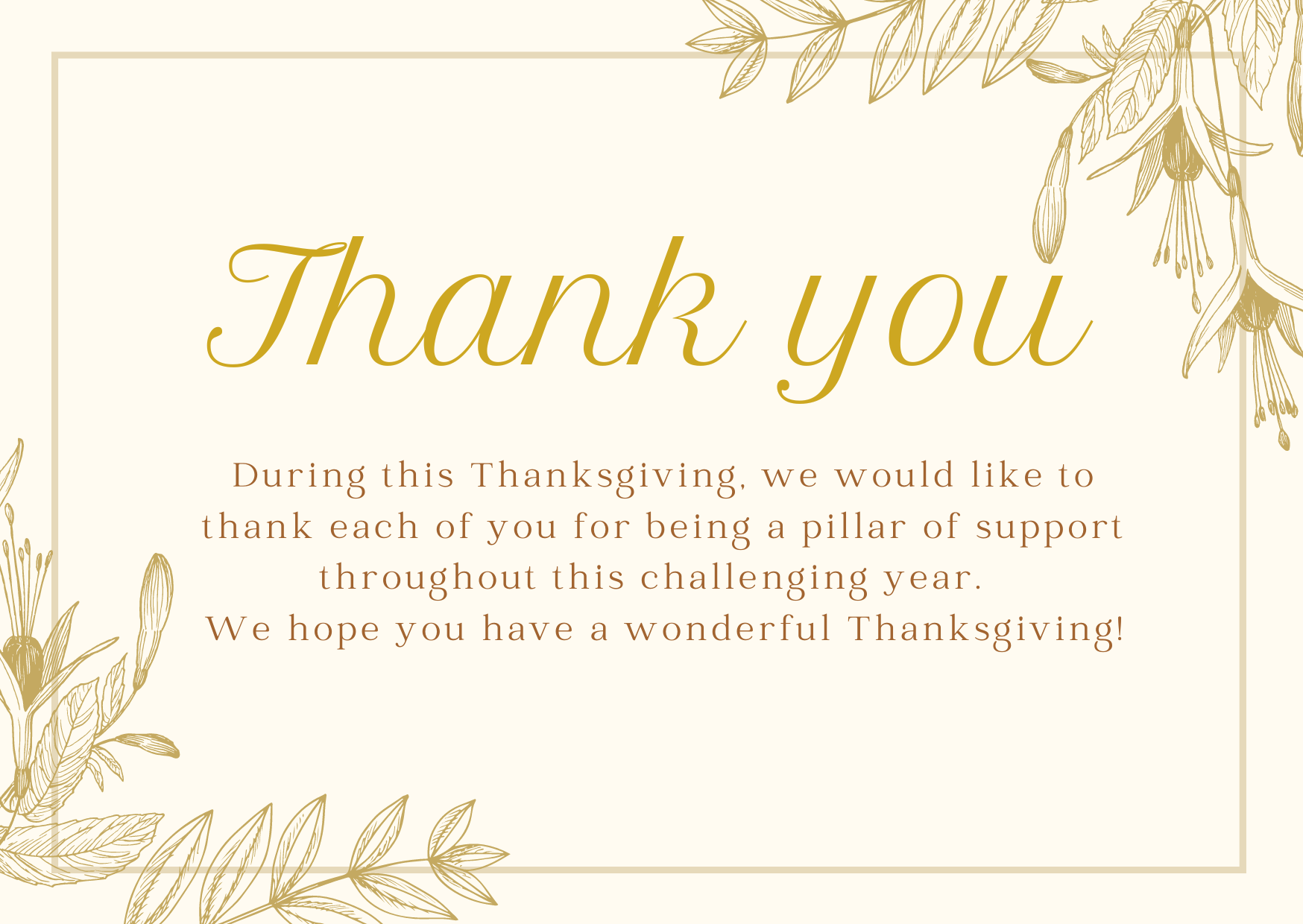 ThankGiving Card for your Employees