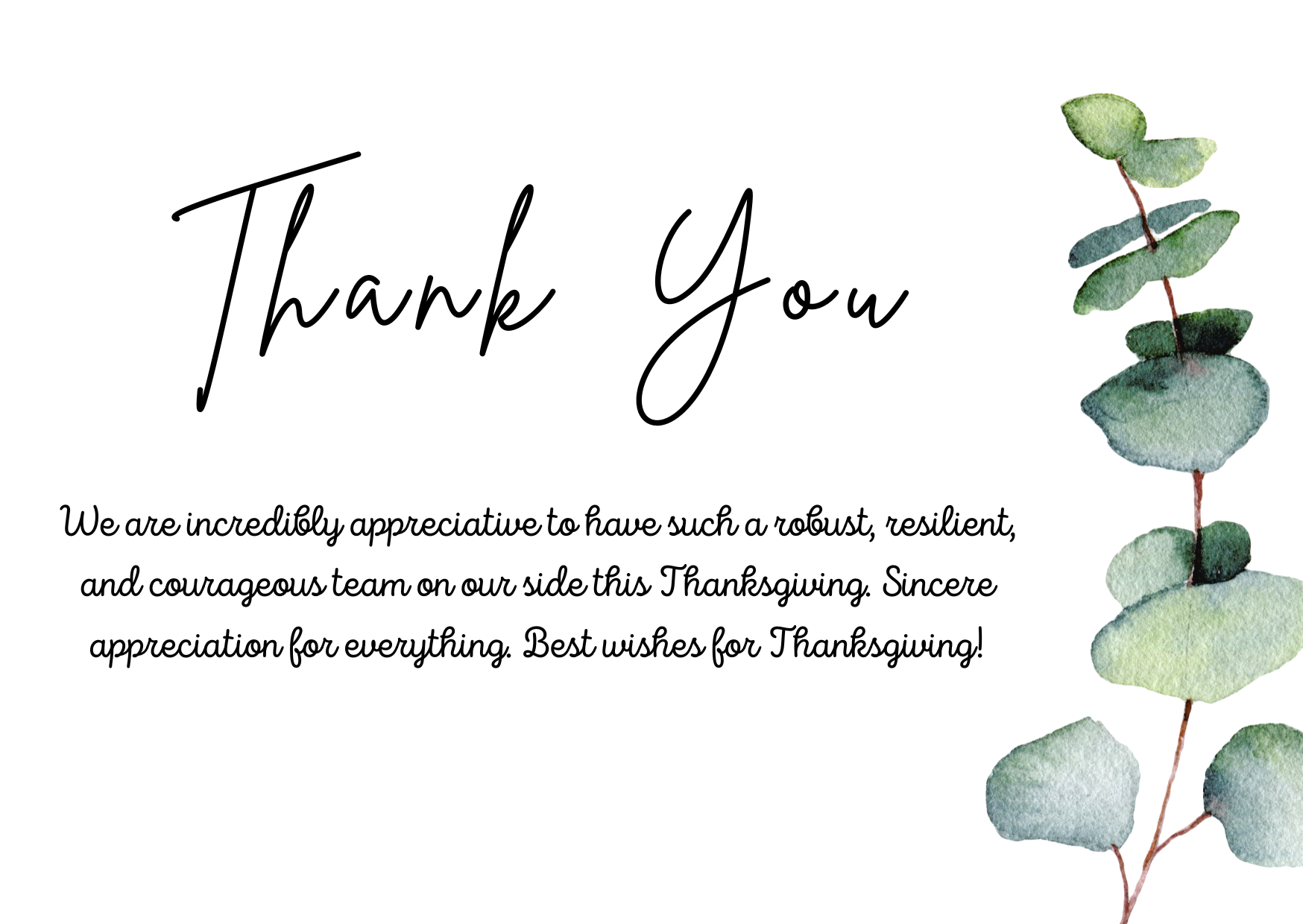 Downloadable ThankGiving Card for your Employees